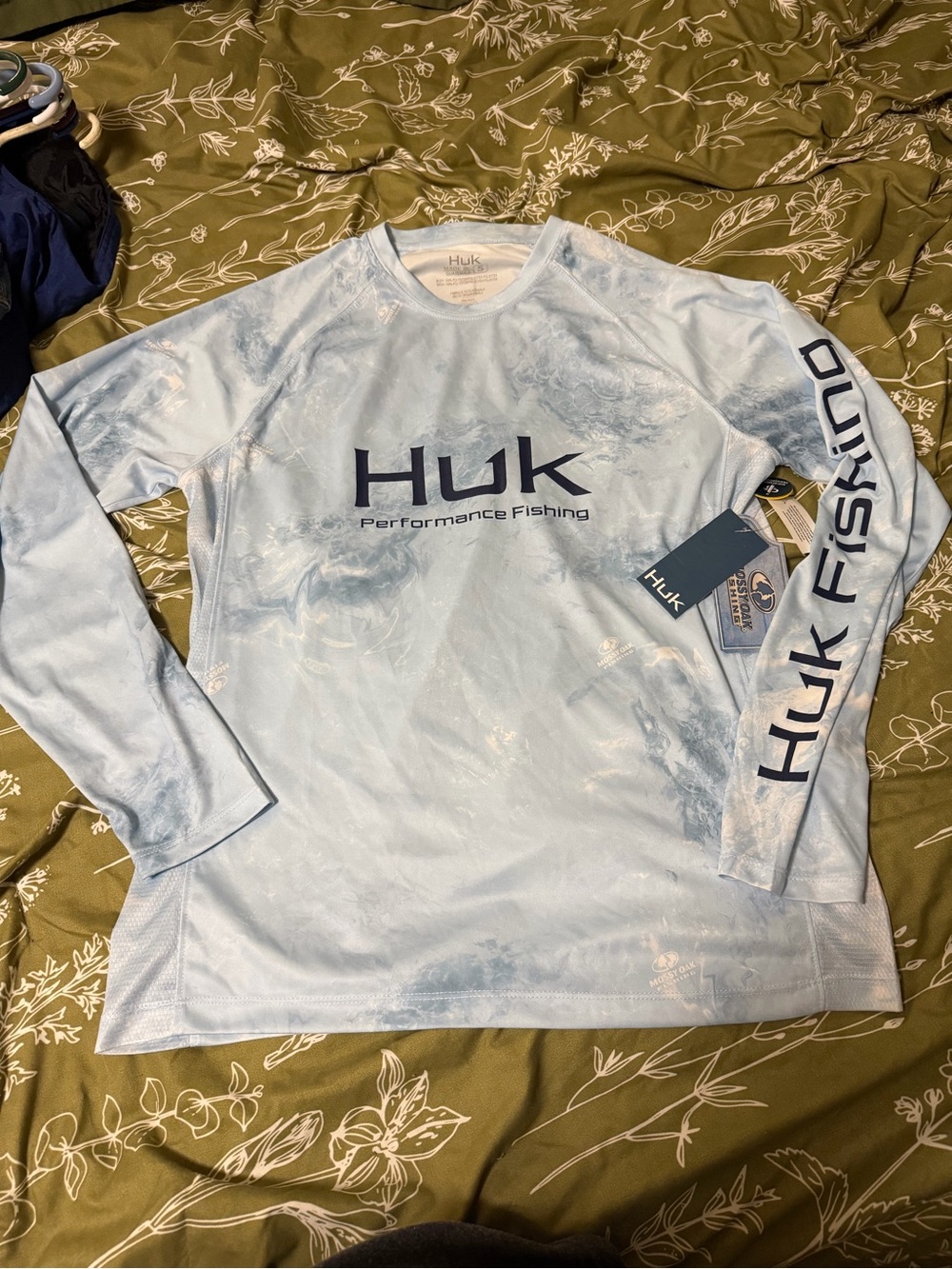Huk Light Blue Long Sleeve Performance Fishing Shirt